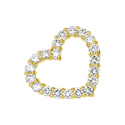 The Jewelry Collection Hanger Hart Zirkonia - Goud