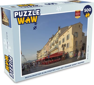 Puzzel Restaurantjes in de straten van het Franse Saint-Tropez - Legpuzzel - Puzzel 500 stukjes