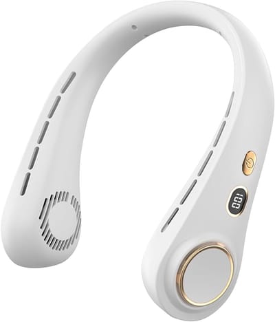 Draagbare Nekventilator zonder Bladen, Oplaadbare Persoonlijke Ventilator met 360° Luchtstroom, Ideaal voor Sport, Reizen en Buitenshuis met Laag Geluidsniveau