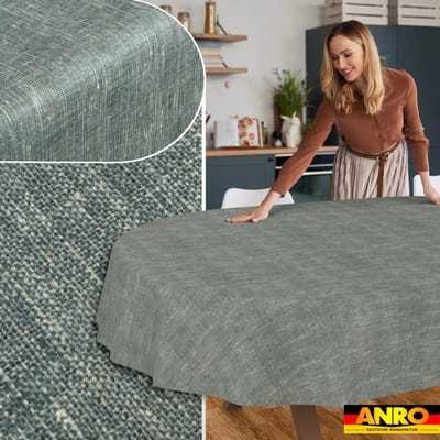 ANRO Tafelkleed Effen linnenlook Meerkleurig Ovaal 200x140cm Rechte rand Afwasbaar Waterafstotend