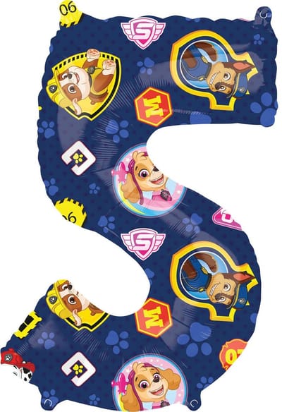 PAW Patrol - Folieballon - 5 - 66 Cm - Blauw - 1 stuks