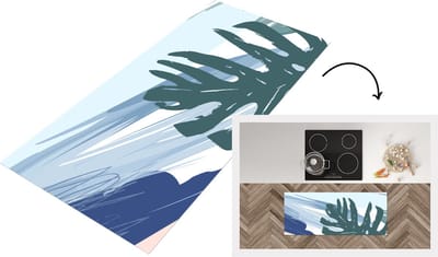 Keukenloper - Loper keuken - Zomer - Monstera - Groen - 120x50 cm - Keukenloper vinyl