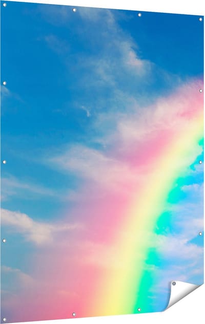 Gards Tuinposter Regenboog - 120x160 cm - Tuindoek - Tuindecoratie - Wanddecoratie buiten - Tuinschilderij