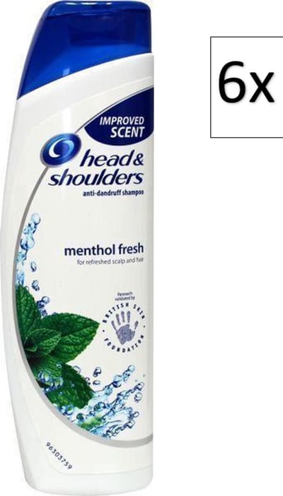 Head & Shoulders Menthol Fresh - Anti-Roos Shampoo - Dagelijks Gebruik - Fris Gevoel - Voordeelverpakking - 6 x 250ml