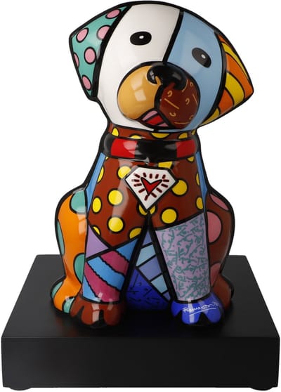 Goebel - Romero Britto | Decoratief beeld Baby Blue 29 | Porselein - Pop Art - 29cm - hond - Limited Edition