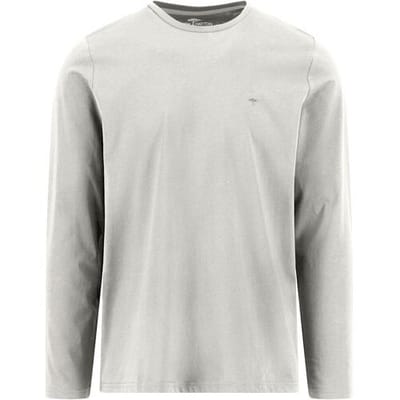 Fynch-Hatton T-Shirt Solid Color Long Sleeve Crew Neck New Off White / male