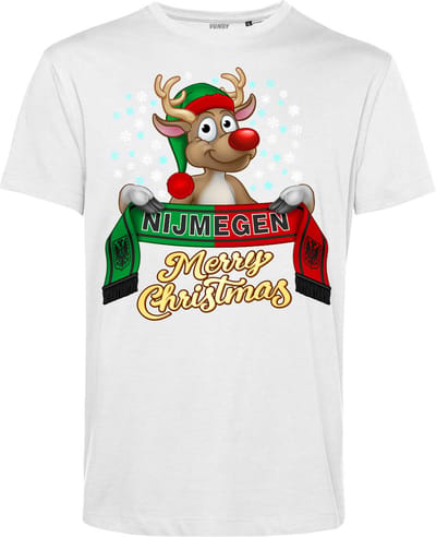 T-shirt Nijmegen | Foute Kersttrui Dames Heren | Kerstcadeau | NEC supporter | Wit | maat XS
