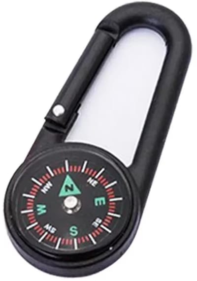 Mini Outdoor Kompas met Karabijnhaak – Camping, Wandelen & Bergbeklimmen | Sleutelhanger, Rugzakgesp en Survival Tool | Cadeau voor Kinderen en Avonturiers | Overlevingspakket voor Noodgeval, Voorbereiding, Oorlog, Crisis en Survival Kit