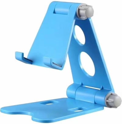 Tablet Houder Opvouwbaar/Inklapbaar - Telefoon, Samsung Galaxy Tab & iPad Standaard voor Bureau of Tafel - Blauw