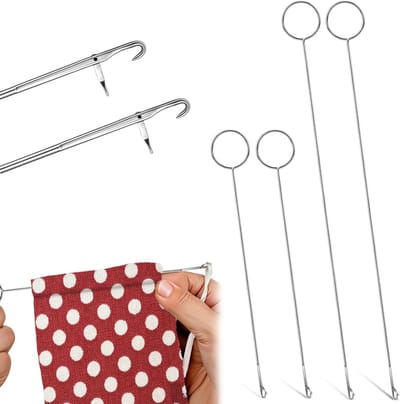 4 Stuks Omkeerbare Naalden, Metalen Vangnaalden voor Draad, Handwerken, Breien en DIY Projecten