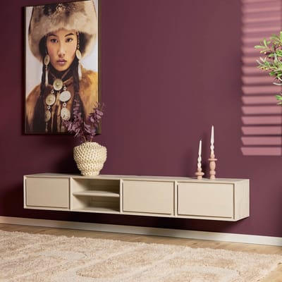 Starfurn Tv-meubel Ambiance - Zwevend - Zandkleur Hout - 200x35x30cm