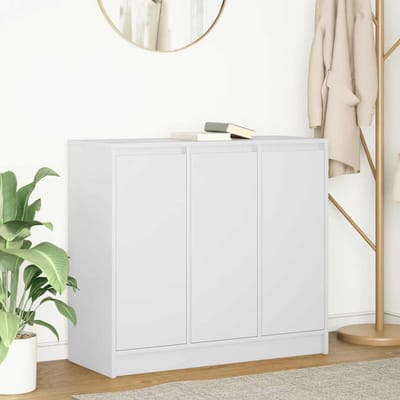 vidaXL - Dressoir - 85x34x76 - cm - bewerkt - hout - wit