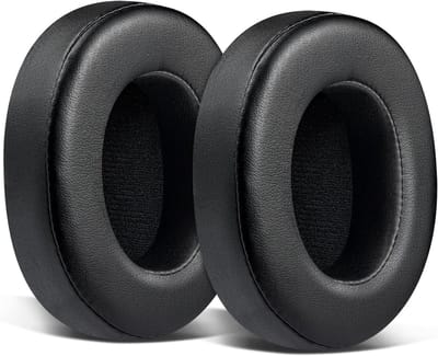 Vervangende Oorkussens voor Draadloze Over-Ear Hoofdtelefoons, Zacht Eiwitleer en Hoge Dichtheid Schuim, Comfortabele Oorkussens voor Geluidskwaliteit en Langdurig Gebruik - Zwart