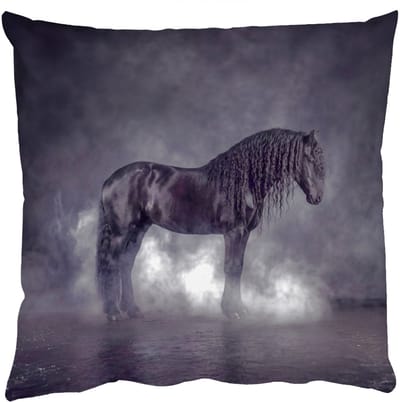 Sierkussens - Kussentjes Woonkamer - 50x50 cm - Paard - Magisch - Zwart