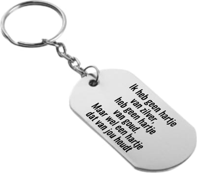 Akyol - ik heb geen hartje van zilver, geen hartje van goud, maar wel een hartje dat van jou houdt sleutelhanger - Liefde - - cadeautje - verjaardag - - cadeau - geschenk - gift - vriendin/vriend artikelen - 54 x 29mm