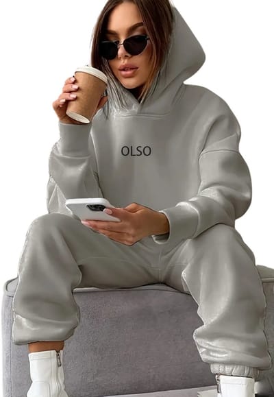 Livano Joggingpak Dames - Huispak - Trainingspak - Volwassenen - Capuchon - Jogging Pak - Joggingbroeken - Broek - Hoodie - Grijs - Maat S