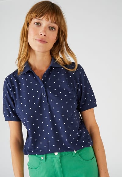 Damart - Poloshirt gebreid piqué - Dames - Blauw - S