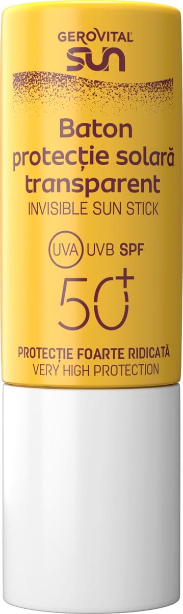 Gerovital Sun Invisible sun Zonnestick SPF50+ 12 ml - Gezicht & Gevoelige Zones - UVA/UVB Bescherming - Waterbestendig - Zonder Witte Waas