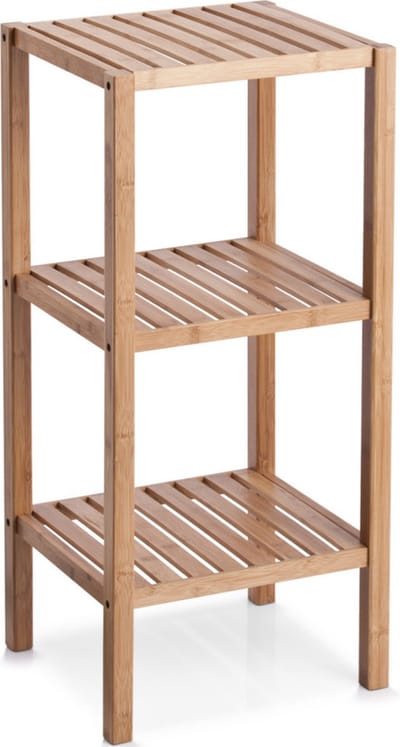Zeller Badkamerkastje met 3 planken - bruin - hout - 37 x 80 cm - Keuken/badkamer kastje - plankenkast