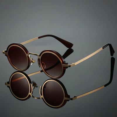 Dernières Lunettes de Soleil Classique Rock Punk Homme Lunettes Lunettes Classiques Petites Rondes Lunettes de Vue Dames Voyage Extérieur Verre Noir Lunettes de Conduite Lunettes UV400 1PC gray