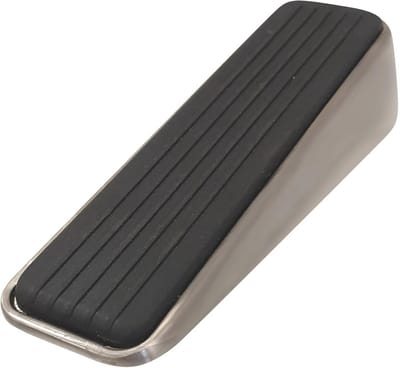Decoratieve Rubber Satijn Nikkel Deurstopper met Antislip - Ideaal voor Vloeren
