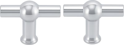 2X Kastknoppen T-Greep Chroom - Meubelknop - T-Greep 48mm - Knoppen voor keukenkast - deurknopjes - Meubelknoppen / Kastknoppen Chroom
