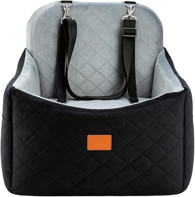 Autostoel Kleine Hond - Reisbed Puppy - Veilig Vervoer - Traagschuim Comfort - 38 x 22 x 19 cm - Zwart