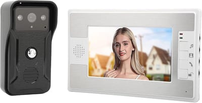 Video Deurbel - Deurtelefoon Monitor - Veilige Toegang - Nachtzicht Functie - 7 Inch Kleur LCD - Zilver