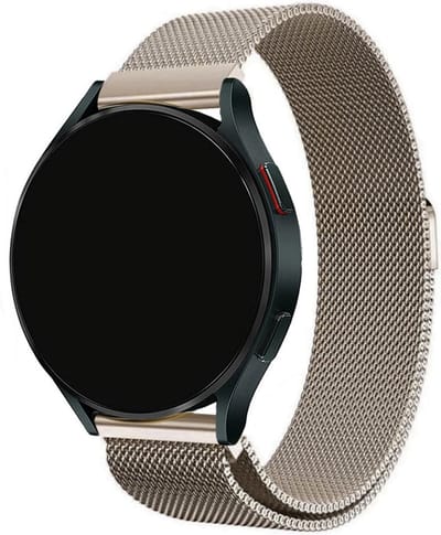 Stravo Smartwatch Milanees bandje 22mm - Vintage Goud - Luxe Milanees horlogebandje geschikt voor Samsung Galaxy Watch 1 46mm / Galaxy Watch 3 45mm / Gear S3 Classic & Frontier - Amazfit GTR 47mm / GTR 2 / GTR 3 - OnePlus Watch / Garmin / Huawei
