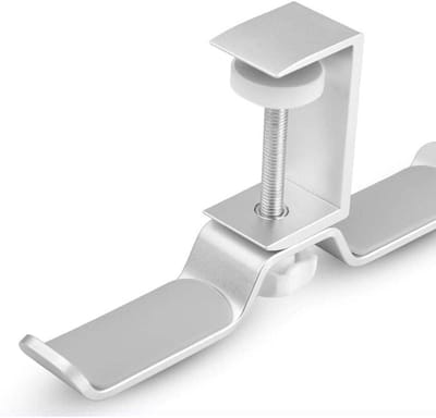 Hoofdtelefoon Houder - Headsetstandaard Bureauhaak - Bureau Organiseren - Dubbele Haak Aluminium - 254 cm - Wit
