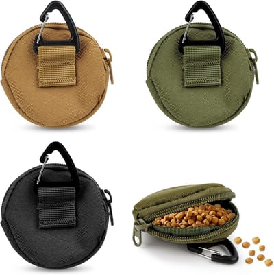 Traktatiezakjes voor honden, 3 stuks, draagbare lekkernijstas voor honden, kleine handsfree hondensnoepzak, voederzak, hondentraining voor reizen, wandeltochten met huisdieren