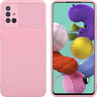 Cadorabo Hoesje geschikt voor Samsung Galaxy A51 4G / M40s in Bonbon Roze - Beschermhoes van flexibel TPU-silicone Case Cover en met camerabescherming