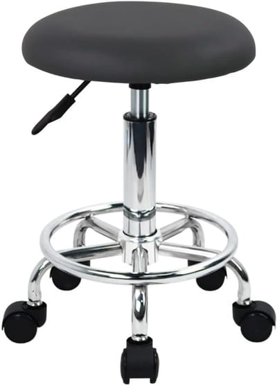 DailySupplies® Zadelkruk op Wielen - Kapperskruk Ergonomisch - Tabouret - Grijs