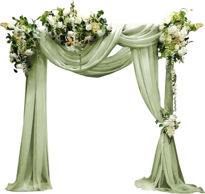 Set van 2 Transparante Tulle Gordijnen voor Bruiloften 75 x 600 cm - Decoratie voor Fotografie, Feesten en Bedden