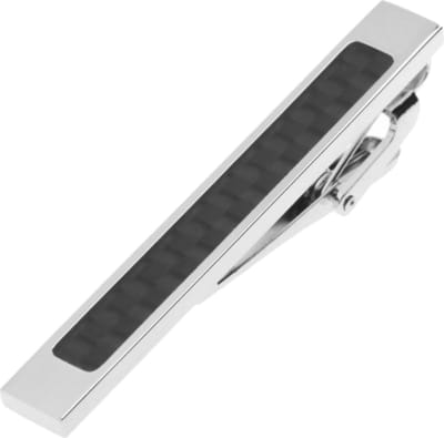Fako Bijoux® - Dasspeld - Exclusive - Carbon Zwart - 55mm - Zilverkleurig