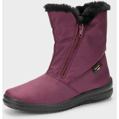 Gevoerde winterlaarzen met ritssluiting - bordeaux - Gr. 36 van Goldner Fashion
