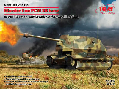 ICM Modelbouwpakket Militaire voertuigen - 35339 Marder I on FCM 36 base Plastic - 1:35 - Modelbouw