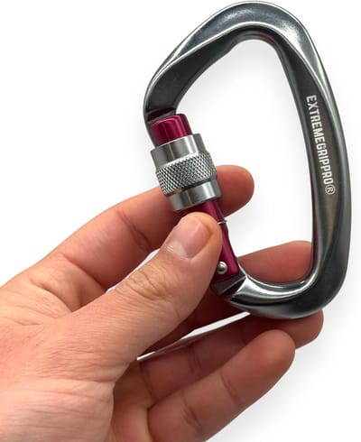 Karabijnhaak Clips - D-Ring Schroef Lock - Outdoor Avonturen - 25KN Zware Kwaliteit - 10x6 cm - Paars