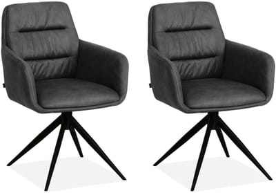 MX Sofa - Eetkamerstoel Paco - Antraciet (set van 2 stoelen)
