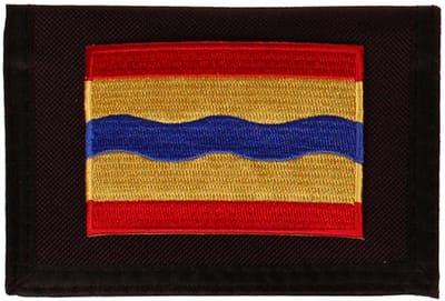 Portemonnee zwart 14x10cm - Vlag Overijssel - 8x6cm