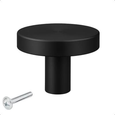 Meubelknop Harbor Rond Zwart - Ø 30mm - Knoppen voor keukenkast - deurknopjes - Meubelknoppen / Kastknoppen zwart