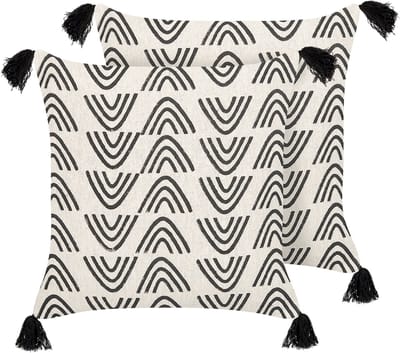 MAYS - Sierkussen set van 2 - Gebroken wit - 45 x 45 cm - Katoen