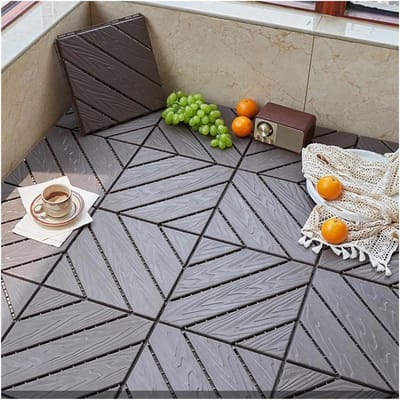 Houten Terrastegels - Buiten vloer - Buitenruimte Verfraaien - Natuurlijke Hout Look - 10 stuks - Bruin