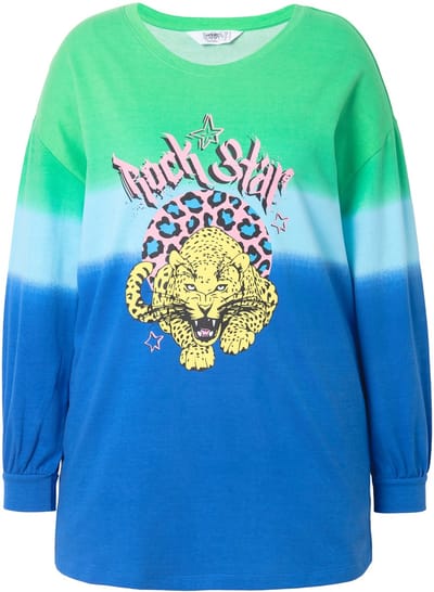 Angel of Style - Dames - Sweatshirt oversized kleurverloop tijgermotief - Kiwi - Maat 44