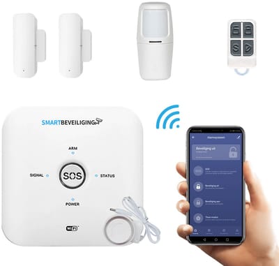 GSM WiFi Draadloos Alarmsysteem - Basis Pakket - Alarmsysteem met App en Luide Sirene - Zonder Abonnement