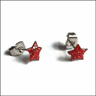 Aramat Jewels | Oorbellen | Stalen Sterren Oorbellen | Rood | | | | Kinderen, Volwassenen | Verkleurd niet