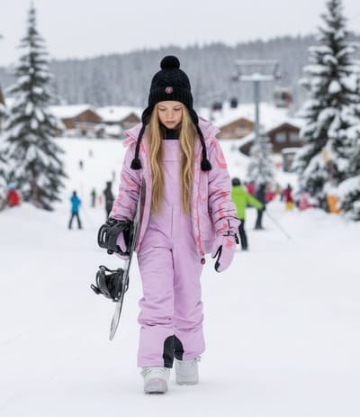 Ducksday Skibroek Kinderen – Waterdicht – Warm & Ademend – Unisex Wintersportbroek met Bretellen – Lila – Maat 92/98