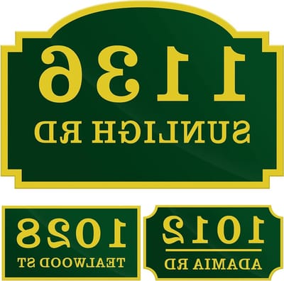 Huisnummer Bord - Adres Plaque - Huis Verfraaien - Corrosiebestendig Materiaal - 12 inch - Geel op Groenblijvend
