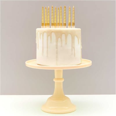 Spiraal kaarsen goud 10 cm set van 10