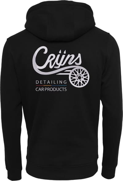CRIJNS KWALITEITS HOODIE ZWART / WIT Logo - LARGE